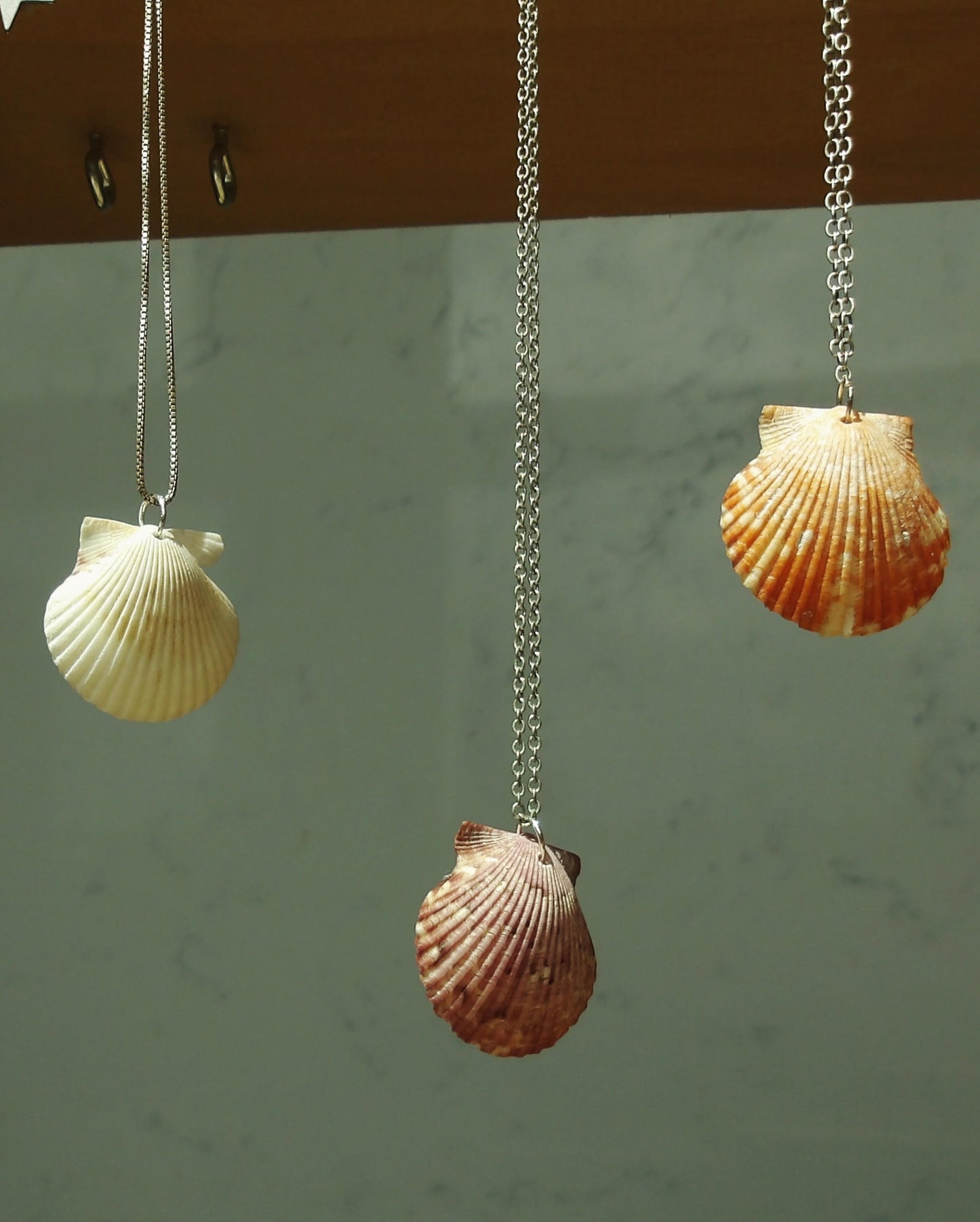 raw shells necklace mermaid necklace sterling silver