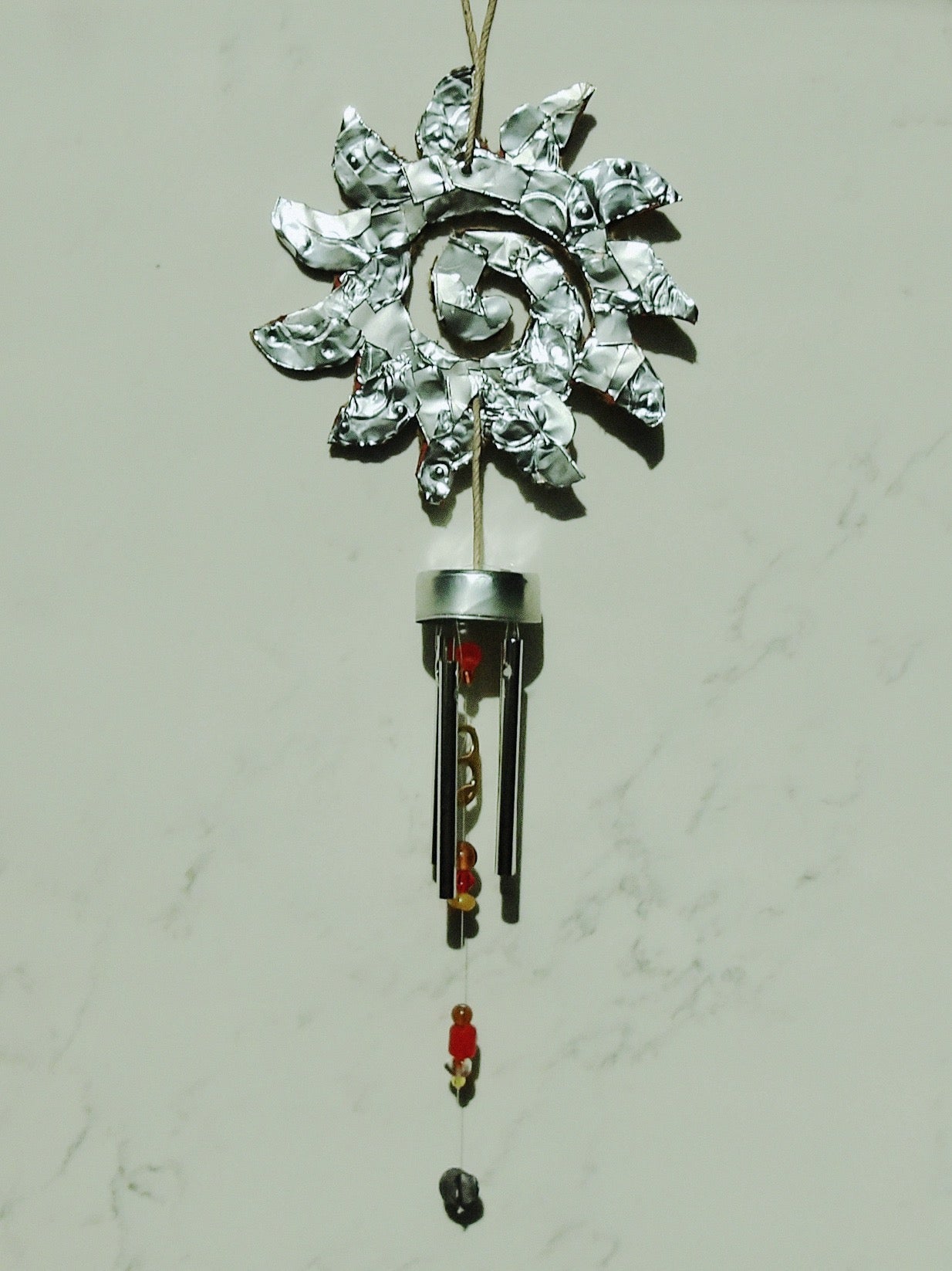 wind chime sun metallic silver dainty