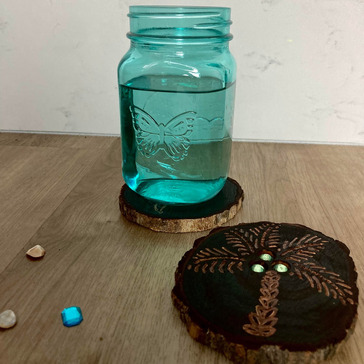 Wood Coaster Set // Hand Engraved