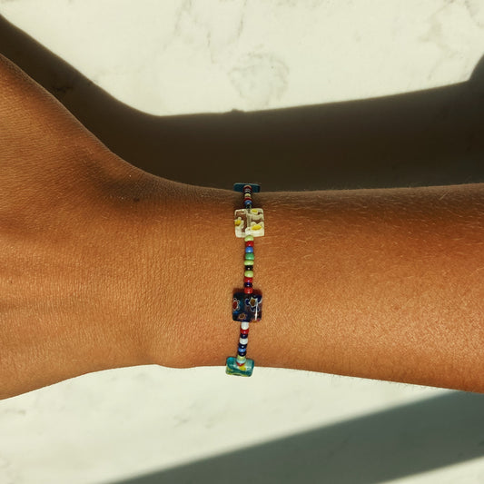 Colorful beaded bracelet, mixed colors boho bracelet